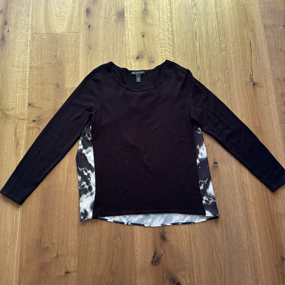 INC Mixed Media Black Blouse